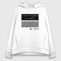 Толстовка оверсайз женская TOP: Geometry, цвет: белый