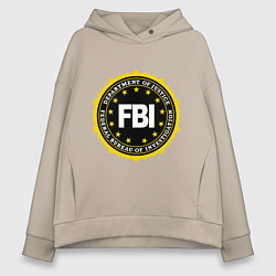 Толстовка оверсайз женская FBI Departament, цвет: миндальный