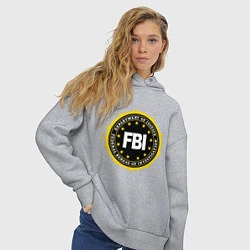 Толстовка оверсайз женская FBI Departament, цвет: меланж — фото 2