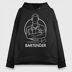 Толстовка оверсайз женская Bartender, цвет: черный