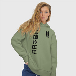 Толстовка оверсайз женская BTS Korea, цвет: авокадо — фото 2