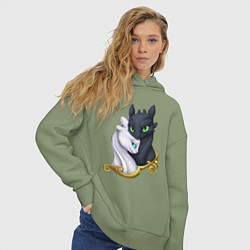 Толстовка оверсайз женская Дневная и ночная фурия, цвет: авокадо — фото 2