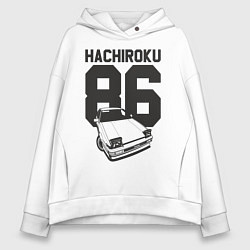 Толстовка оверсайз женская Toyota AE86 Hachiroku, цвет: белый