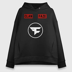 Толстовка оверсайз женская FAZE CLAN, цвет: черный