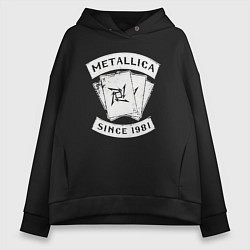 Толстовка оверсайз женская Metallica Since 1981, цвет: черный