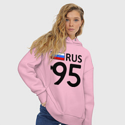 Толстовка оверсайз женская RUS 95 цвета светло-розовый — фото 2