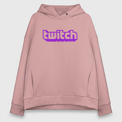 Толстовка оверсайз женская Twitch Logo, цвет: пыльно-розовый