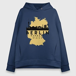 Толстовка оверсайз женская Берлин - Германия, цвет: тёмно-синий