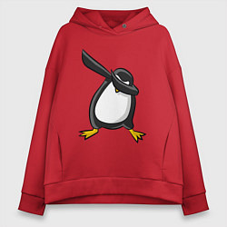 Толстовка оверсайз женская DAB Pinguin, цвет: красный