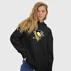 Толстовка оверсайз женская Pittsburgh Penguins: Evgeni Malkin, цвет: черный — фото 2