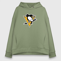 Толстовка оверсайз женская Pittsburgh Penguins: Evgeni Malkin, цвет: авокадо