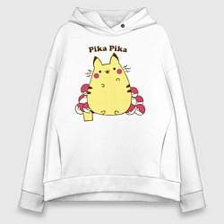 Толстовка оверсайз женская Pika Pika, цвет: белый