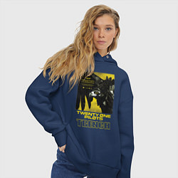 Толстовка оверсайз женская TOP: TRENCH, цвет: тёмно-синий — фото 2
