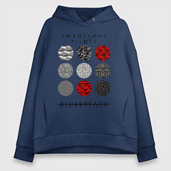 Толстовка оверсайз женская TOP: Blurryface, цвет: тёмно-синий