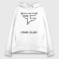 Толстовка оверсайз женская Cs:go - Faze Clan Skull, цвет: белый