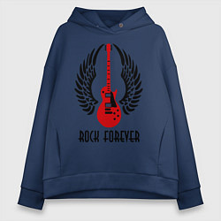 Толстовка оверсайз женская Rock forever, цвет: тёмно-синий