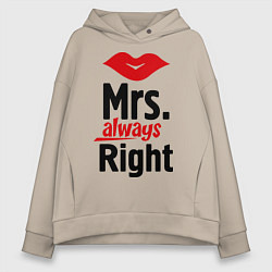 Женское худи оверсайз Mrs. always right