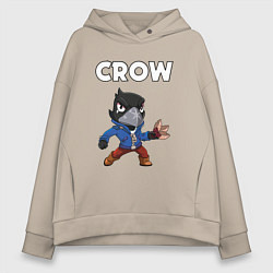 Толстовка оверсайз женская BRAWL STARS CROW, цвет: миндальный