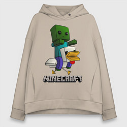 Толстовка оверсайз женская MINECRAFT, цвет: миндальный