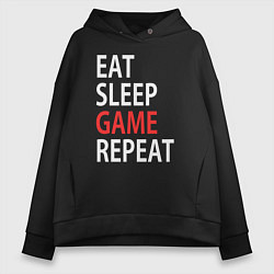 Женское худи оверсайз Eat sleep game repeat