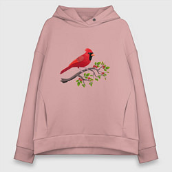 Толстовка оверсайз женская Красный кардинал, цвет: пыльно-розовый