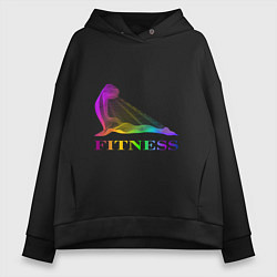 Толстовка оверсайз женская Fitness, цвет: черный