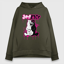 Толстовка оверсайз женская MONOKUMA, цвет: хаки