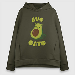 Толстовка оверсайз женская AvoCato, цвет: хаки