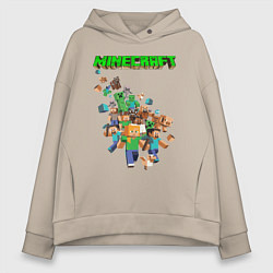 Толстовка оверсайз женская Minecraft, цвет: миндальный