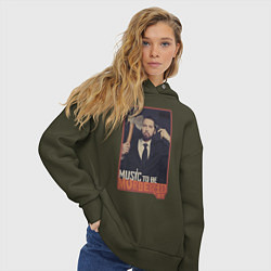 Толстовка оверсайз женская Eminem, цвет: хаки — фото 2