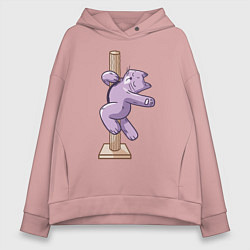 Толстовка оверсайз женская Котик на Пилоне, цвет: пыльно-розовый