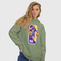 Толстовка оверсайз женская NBA Kobe Bryant, цвет: авокадо — фото 2