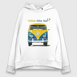 Женское худи оверсайз Я люблю вас Yellow-blue bus