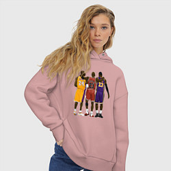 Толстовка оверсайз женская Kobe, Michael, LeBron, цвет: пыльно-розовый — фото 2
