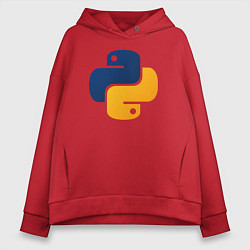 Толстовка оверсайз женская Python, цвет: красный
