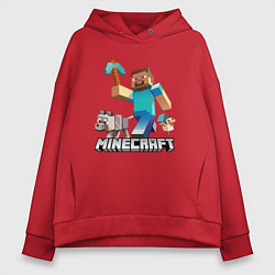 Толстовка оверсайз женская MINECRAFT, цвет: красный