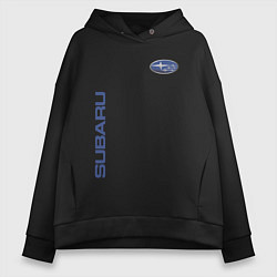 Толстовка оверсайз женская SUBARU, цвет: черный