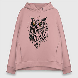 Толстовка оверсайз женская Сова, цвет: пыльно-розовый