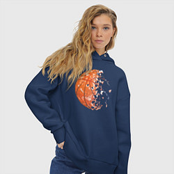 Толстовка оверсайз женская BasketBall, цвет: тёмно-синий — фото 2