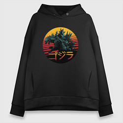 Женское худи оверсайз Godzilla in circle