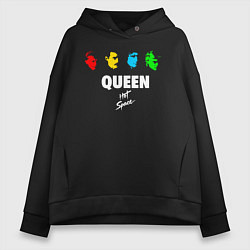 Толстовка оверсайз женская Queen, цвет: черный