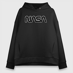 Толстовка оверсайз женская NASA, цвет: черный
