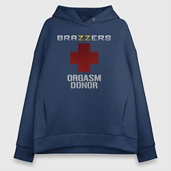 Толстовка оверсайз женская Brazzers orgasm donor, цвет: тёмно-синий