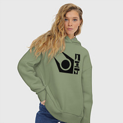 Толстовка оверсайз женская Half life combine logo, цвет: авокадо — фото 2