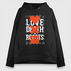 Толстовка оверсайз женская LOVE DEATH ROBOTS LDR, цвет: черный