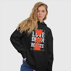 Толстовка оверсайз женская LOVE DEATH ROBOTS LDR, цвет: черный — фото 2