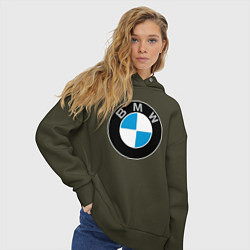Толстовка оверсайз женская BMW, цвет: хаки — фото 2