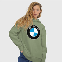 Толстовка оверсайз женская BMW, цвет: авокадо — фото 2
