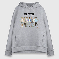 Толстовка оверсайз женская BTS группа, цвет: меланж