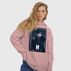 Толстовка оверсайз женская BTS Black Swan, цвет: пыльно-розовый — фото 2